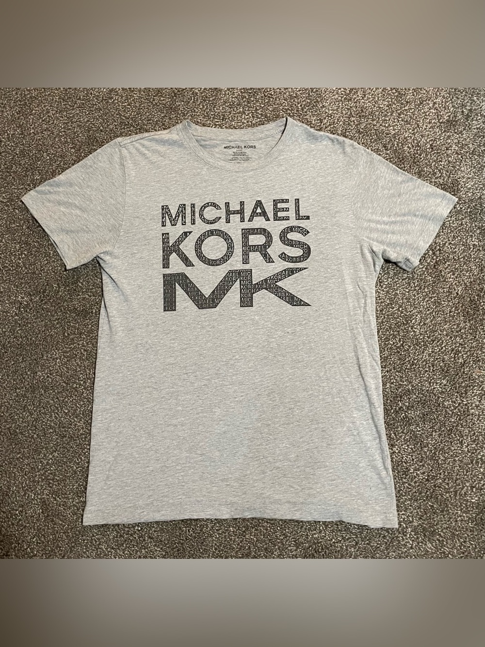Michael Kors Light Gray Logo Crew Neck Tee